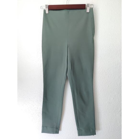 COS Green Pull On Ankle Cropped Riding Pants Leggings Stretchy Size 2 - Picture 2 of 10